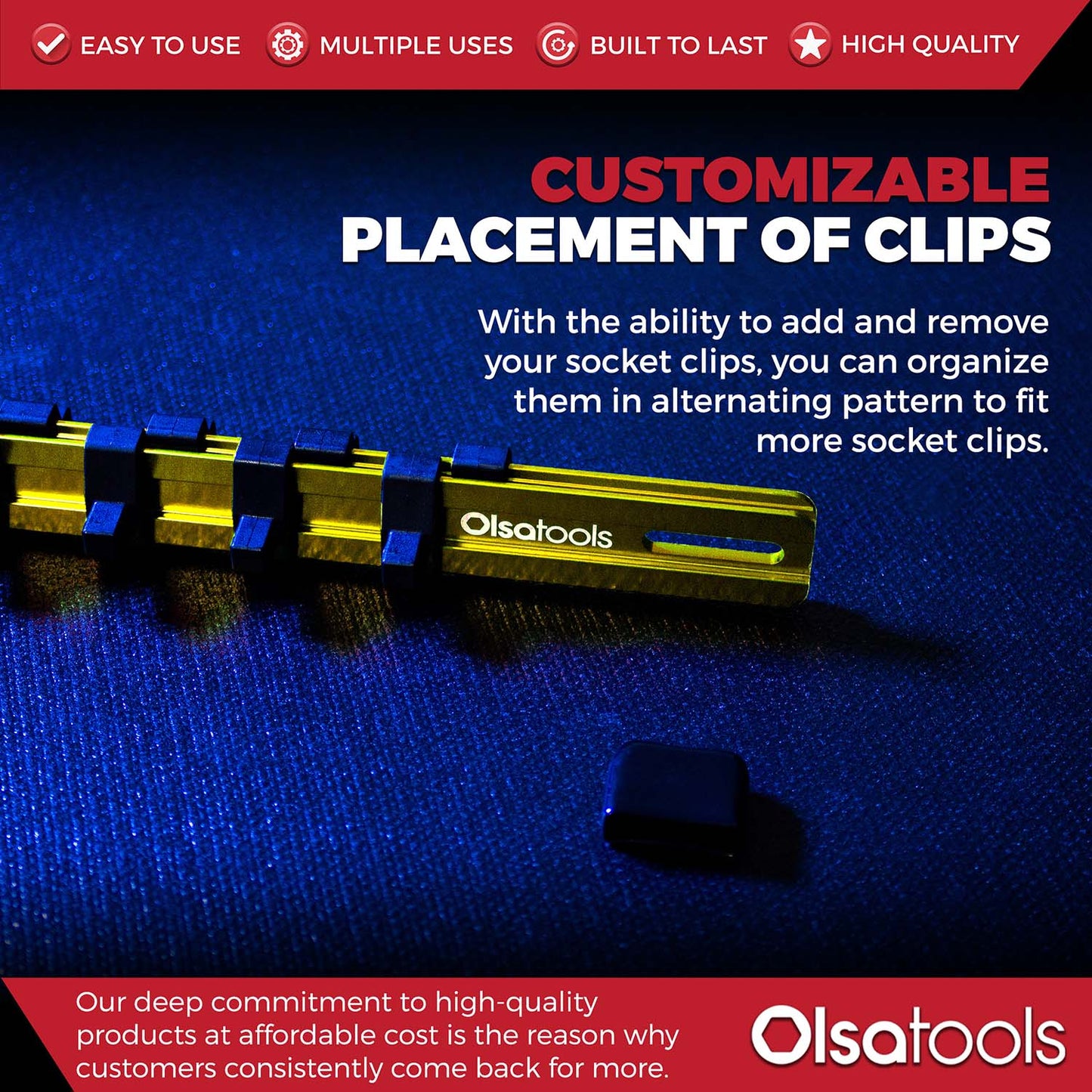 Aluminum Socket Organizer Rails With Rubber End Caps