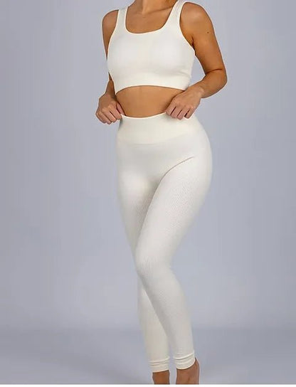 Leggings côtelés blancs