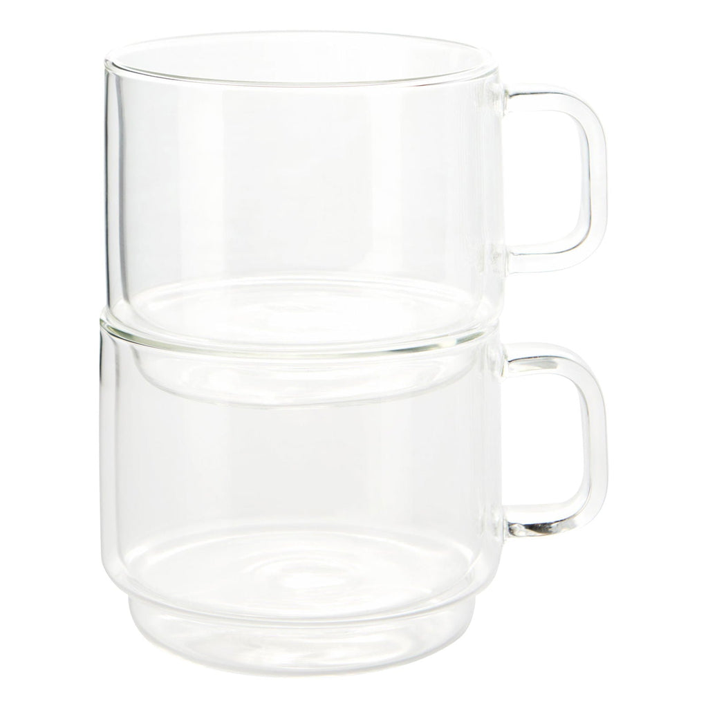 Insulated Double-Wall Glass Coffee Tea Hot or Cold Beverage Mug 2 Piece Set 500ml, Barista - www.Shopthatapp.com