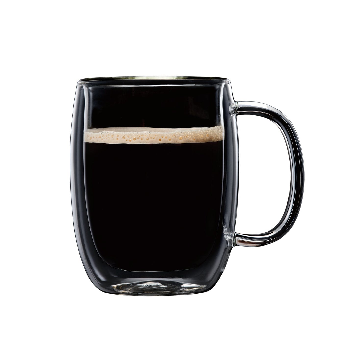 Lot de 4 mugs isothermes à double paroi en verre pour café, thé, boissons chaudes ou froides, 350 ml, Barista