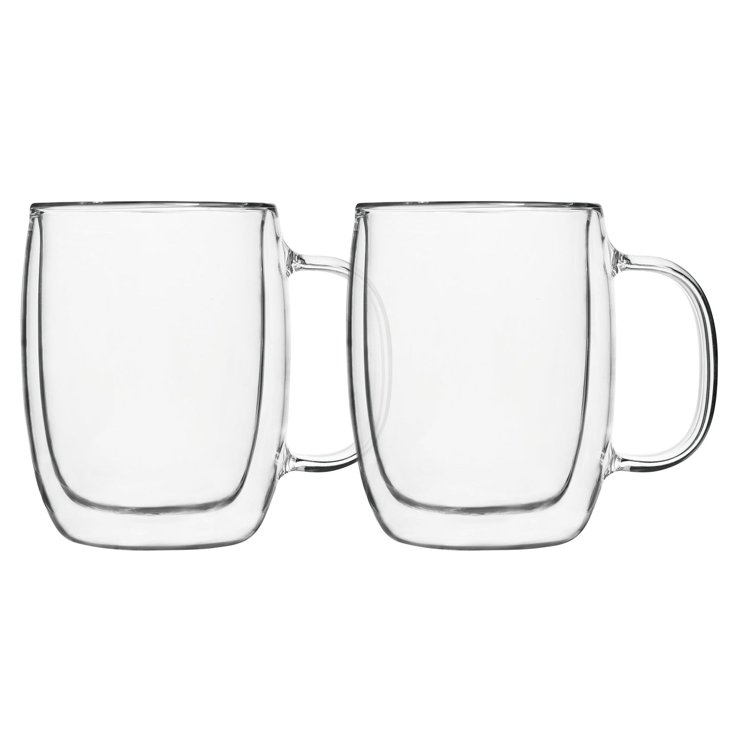 Lot de 4 mugs isothermes à double paroi en verre pour café, thé, boissons chaudes ou froides, 350 ml, Barista