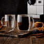 Lot de 4 mugs isothermes à double paroi en verre pour café, thé, boissons chaudes ou froides, 350 ml, Barista