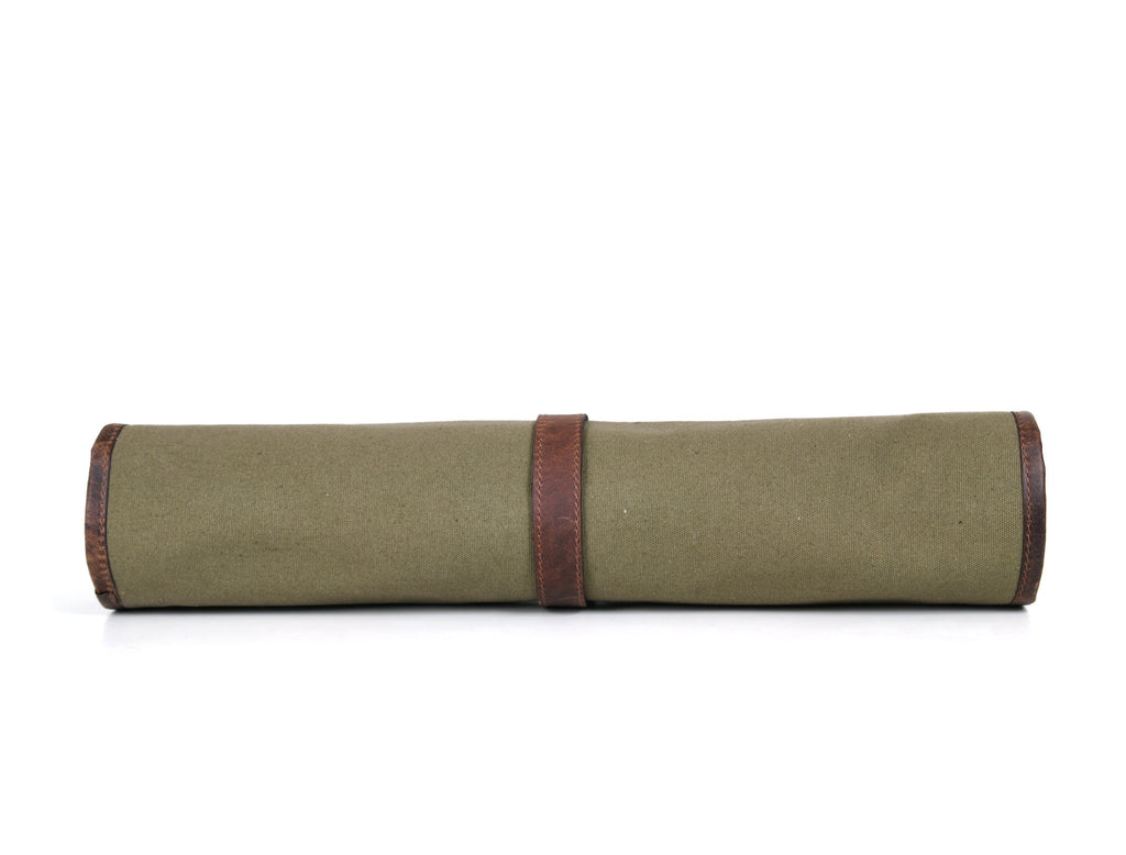 Iris Leather Chef Knife Roll Olive Green 5 Slot ( KR-64 ) - www.Shopthatapp.com