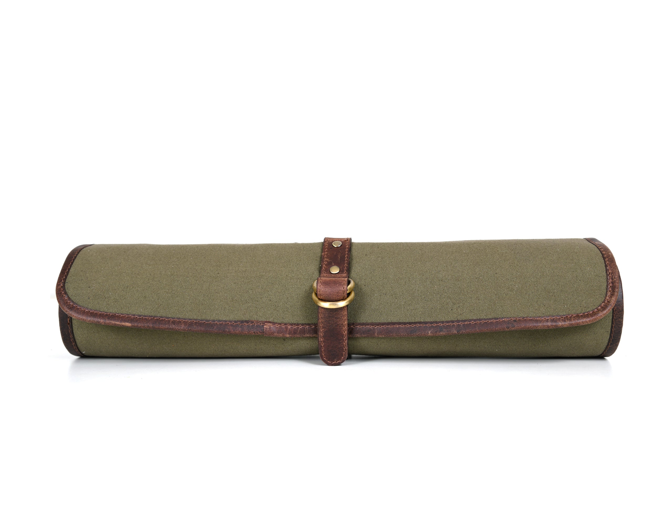 Iris Leather Chef Knife Roll Olive Green 5 Slot ( KR-64 ) - www.Shopthatapp.com