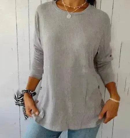 Casual Summer Irregular Sunken Top Button tunic top Women - www.Shopthatapp.com