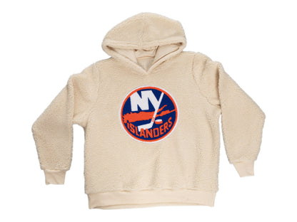 New York Islanders Ladies Sherpa Hoodie with Premium Chenille Logo - www.Shopthatapp.com