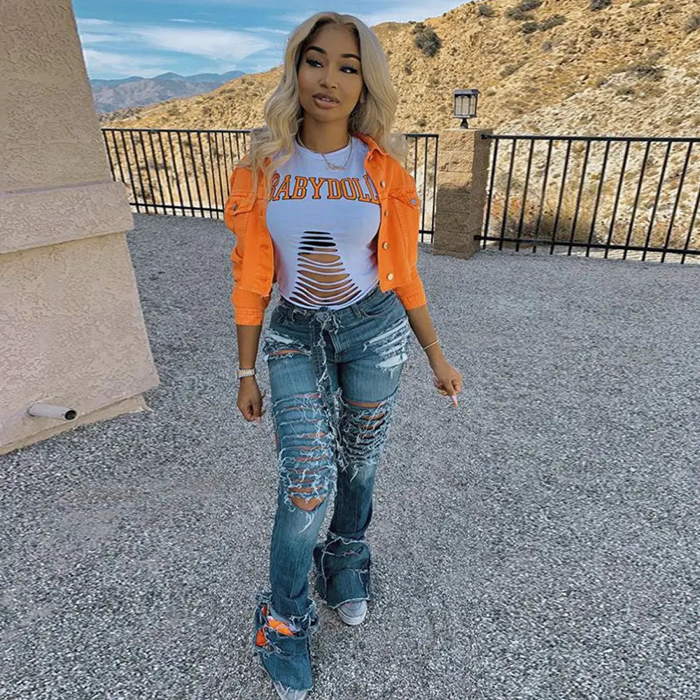 Jacket Women Streetwear Denim Jacket Women Outwear Bodycon Jeans Jackets Women Coat Casual Ladies Cropped Jackets - www.Shopthatapp.com