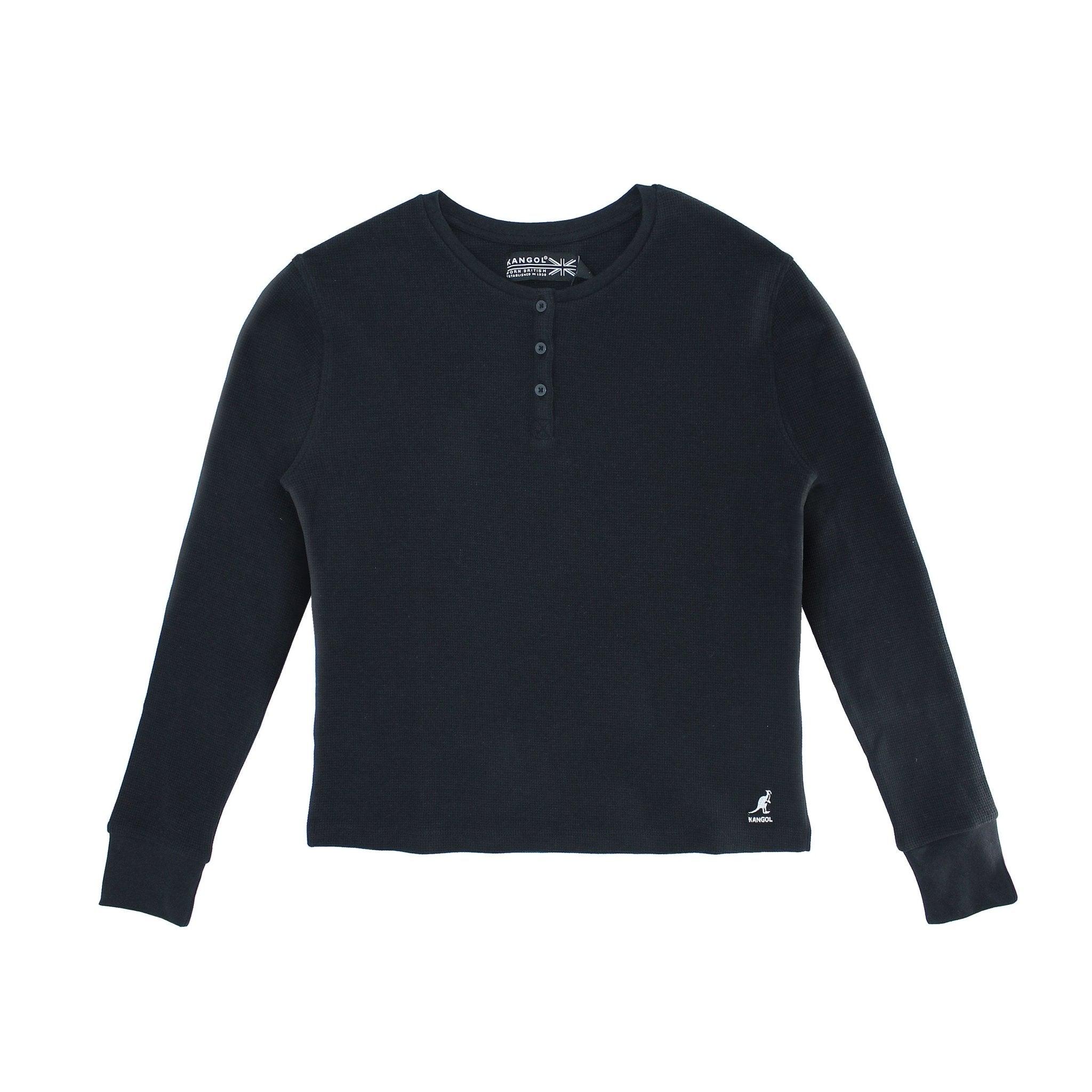 Kangol Women's Waffle Henley Long Sleve Shirt - www.Shopthatapp.com