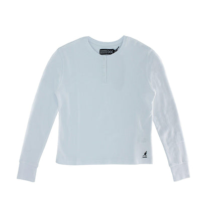 Kangol Women's Waffle Henley Long Sleve Shirt - www.Shopthatapp.com