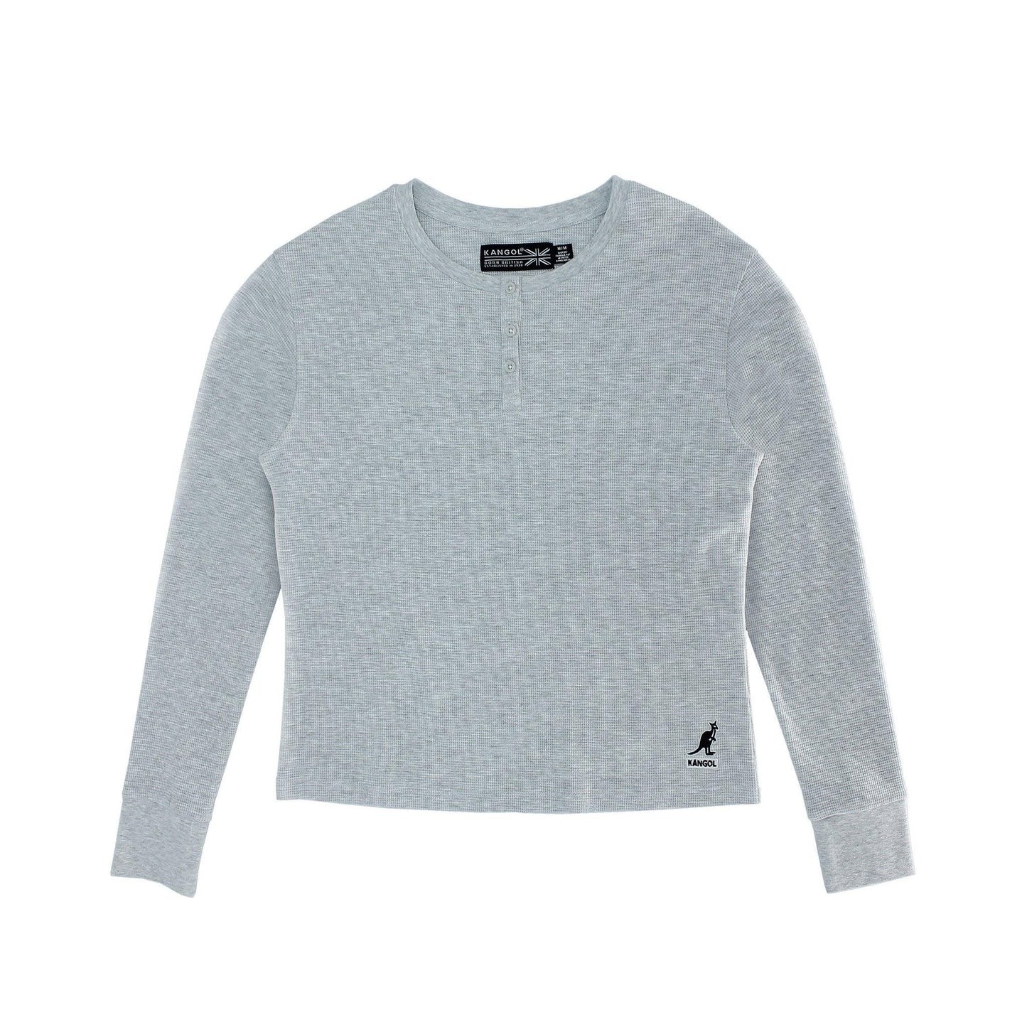 Kangol Women's Waffle Henley Long Sleve Shirt - www.Shopthatapp.com