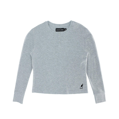 Kangol Women's Waffle Henley Long Sleve Shirt - www.Shopthatapp.com