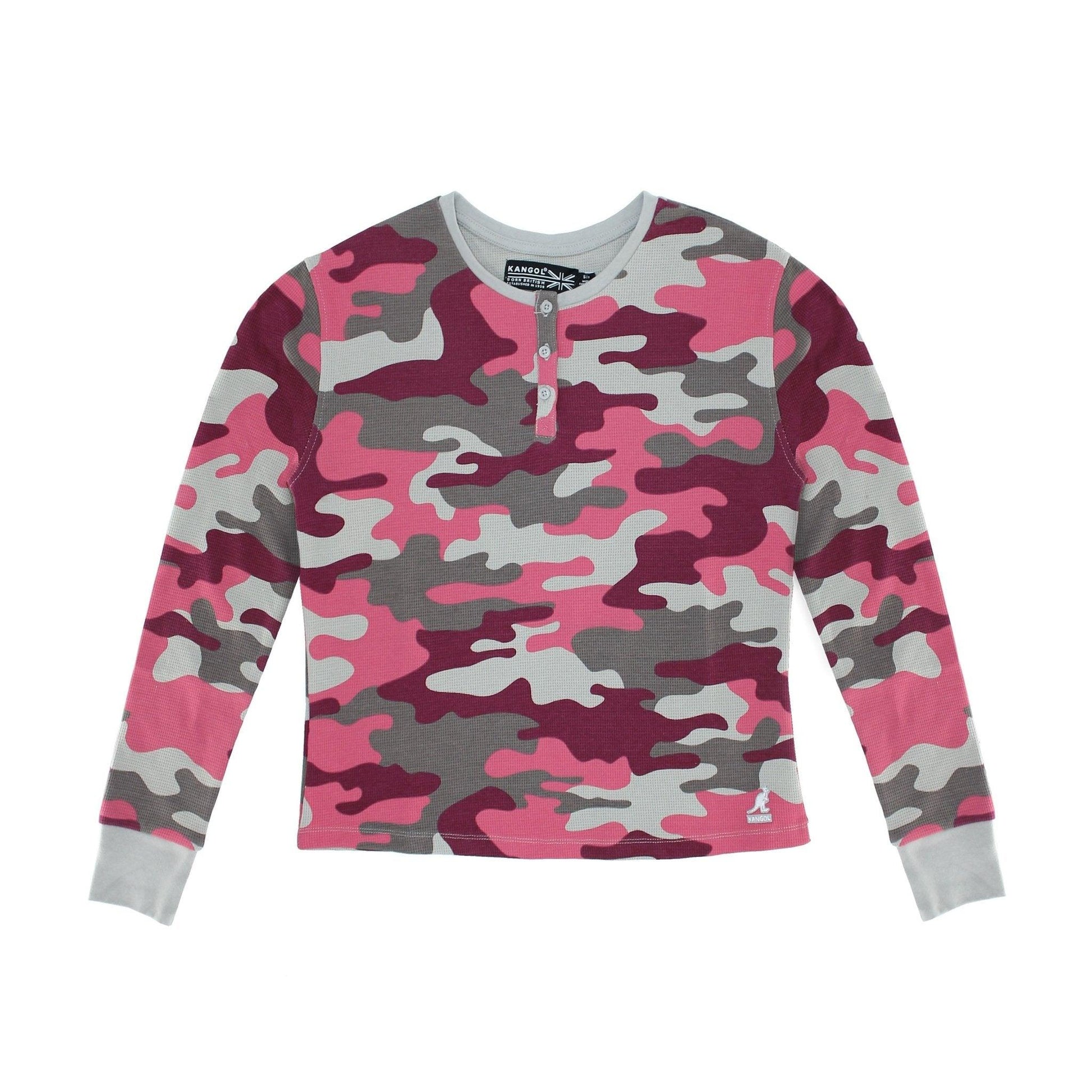 Kangol Women's Waffle Henley Long Sleve Shirt - www.Shopthatapp.com