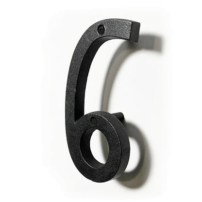 Colonial Wrought Iron Floating Number, 6.5 in, BLK, # 6 - www.Shopthatapp.com