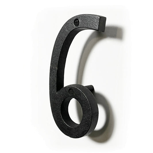 Colonial Wrought Iron Floating Number, 6.5 in, BLK, # 6 - www.Shopthatapp.com