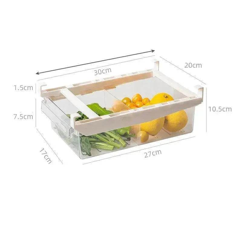 Kitchen Organizer Adjustable Kitchen Refrigerator Storage Rack Fridge Freezer Shelf Holder Pull-out Drawer Organiser Space Saver - www.Shopthatapp.com