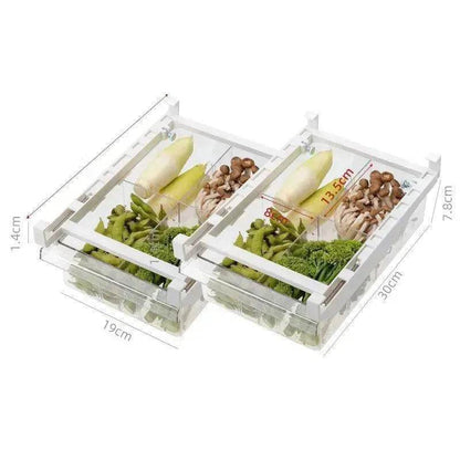 Kitchen Organizer Adjustable Kitchen Refrigerator Storage Rack Fridge Freezer Shelf Holder Pull-out Drawer Organiser Space Saver - www.Shopthatapp.com