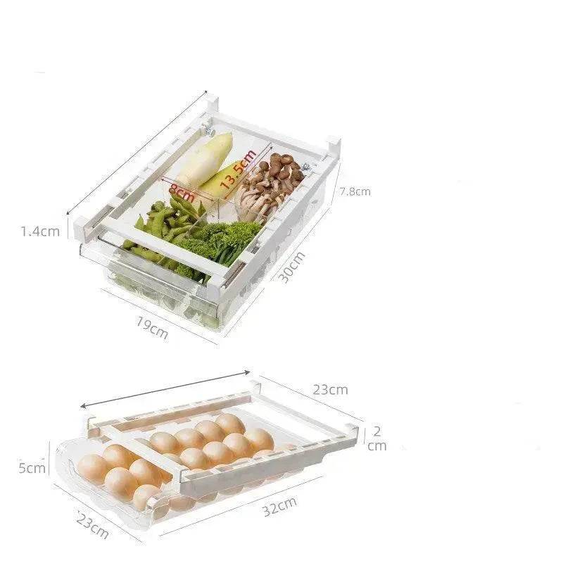 Kitchen Organizer Adjustable Kitchen Refrigerator Storage Rack Fridge Freezer Shelf Holder Pull-out Drawer Organiser Space Saver - www.Shopthatapp.com