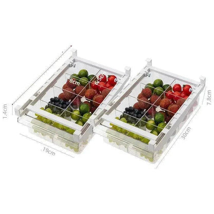 Kitchen Organizer Adjustable Kitchen Refrigerator Storage Rack Fridge Freezer Shelf Holder Pull-out Drawer Organiser Space Saver - www.Shopthatapp.com