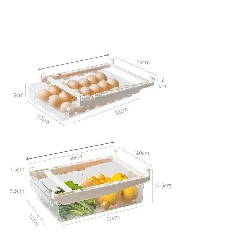 Kitchen Organizer Adjustable Kitchen Refrigerator Storage Rack Fridge Freezer Shelf Holder Pull-out Drawer Organiser Space Saver - www.Shopthatapp.com