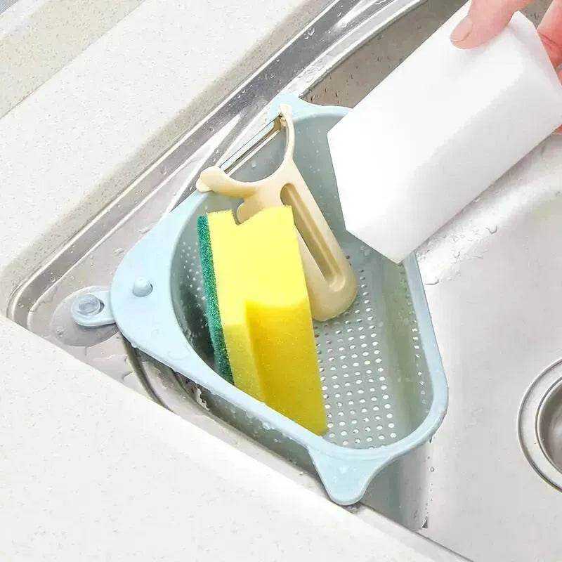 Kitchen Sink Multi-function Triangle Storage Rack Multi-purpose Dishwashing Sponge Drain Rack Storage Rack - www.Shopthatapp.com