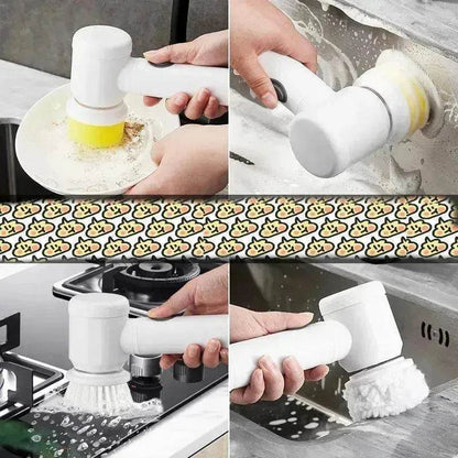 Kitchen Supplies Multifunctional Brush Electric Scrubber Rechargeable Dishwashing Brush Automatic Range Hood Stove - www.Shopthatapp.com