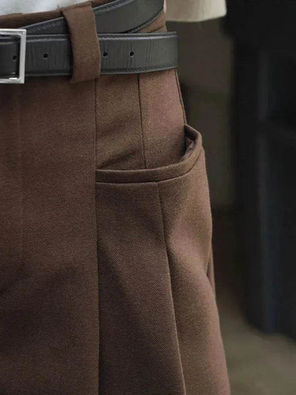 Korean Style Double Pleated Design Loose Casual Trousers Women - www.Shopthatapp.com