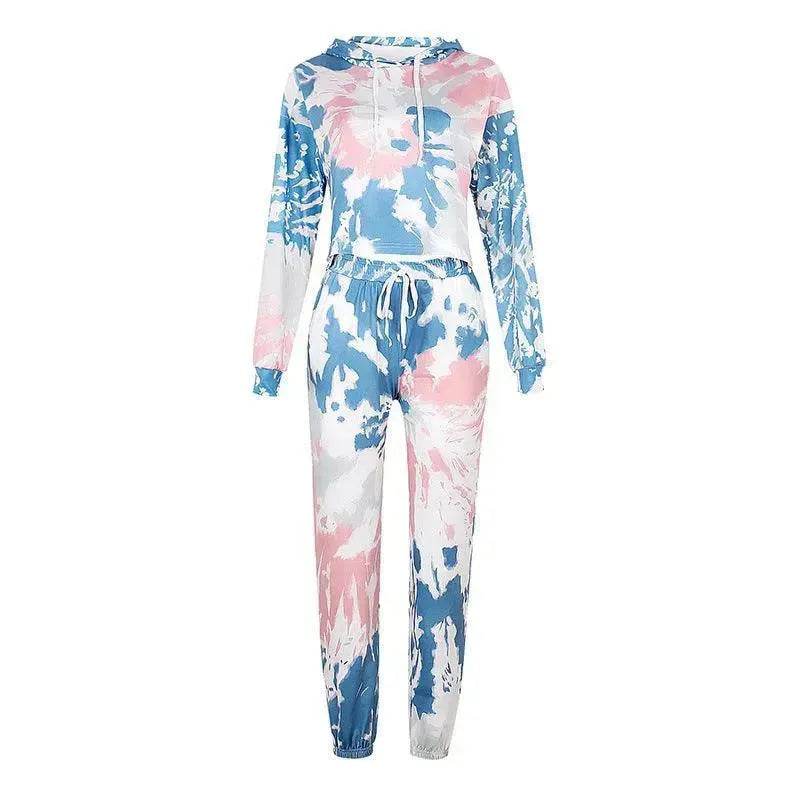 Ladies Casual Long-sleeved Tie-dye Printing Ladies Casual Suit - www.Shopthatapp.com