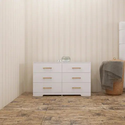 Large White Six Drawer Cabinet - www.Shopthatapp.com