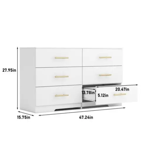 Large White Six Drawer Cabinet - www.Shopthatapp.com
