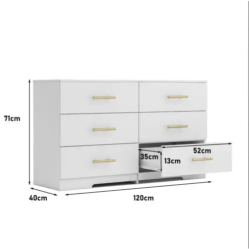 Large White Six Drawer Cabinet - www.Shopthatapp.com