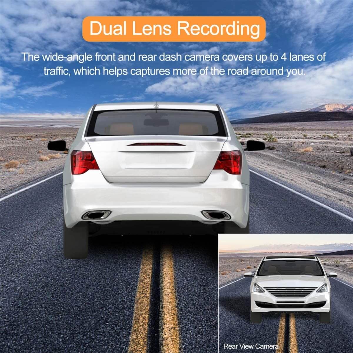 LDAS Dash Cam for Cars Front and Rear and SD Card Included - www.Shopthatapp.com