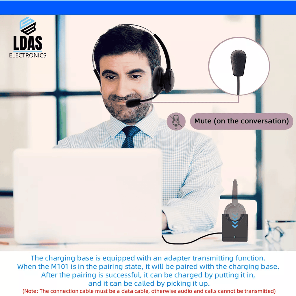 LDAS Office Bluetooth Headset G40 - www.Shopthatapp.com
