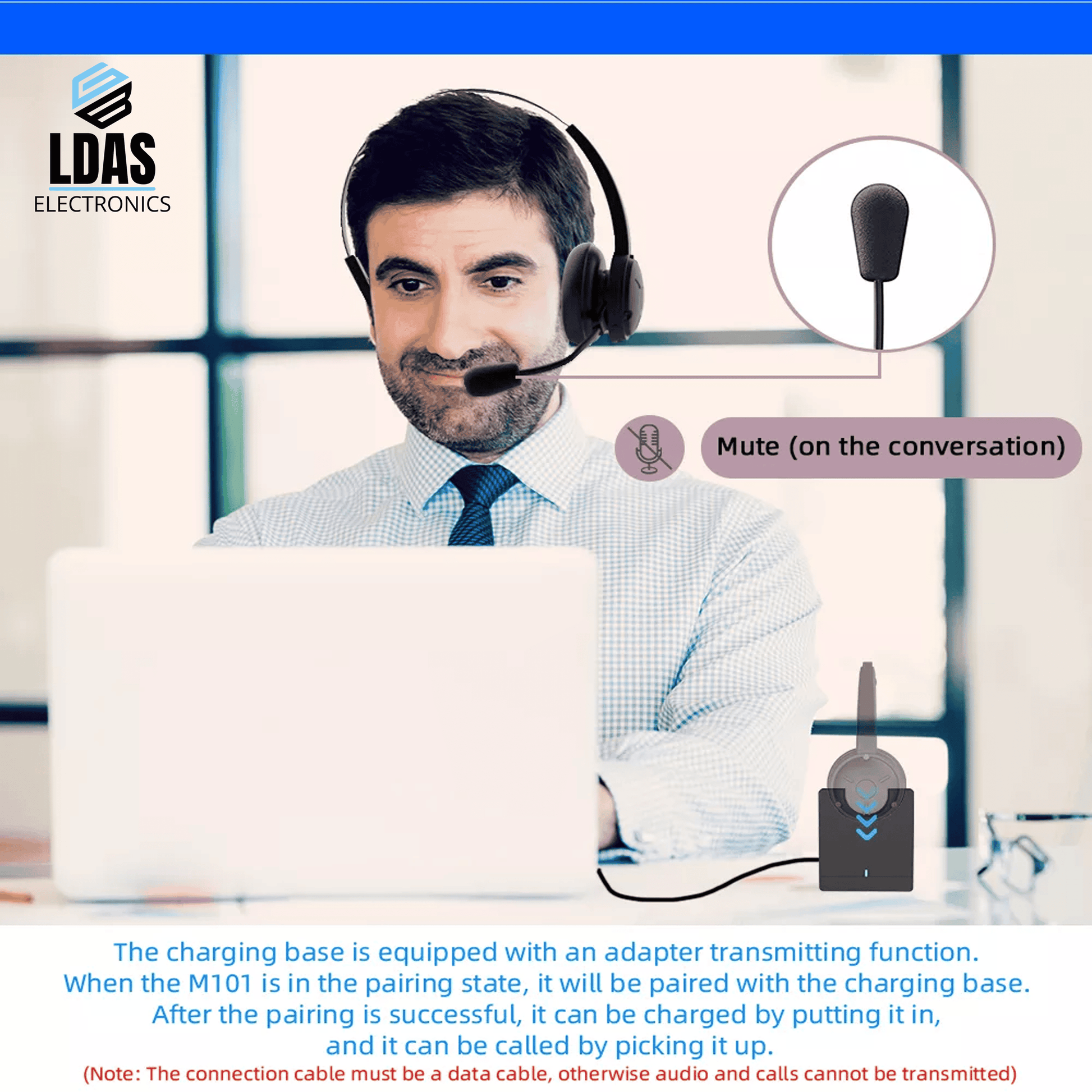 LDAS Office Bluetooth Headset G40 - www.Shopthatapp.com