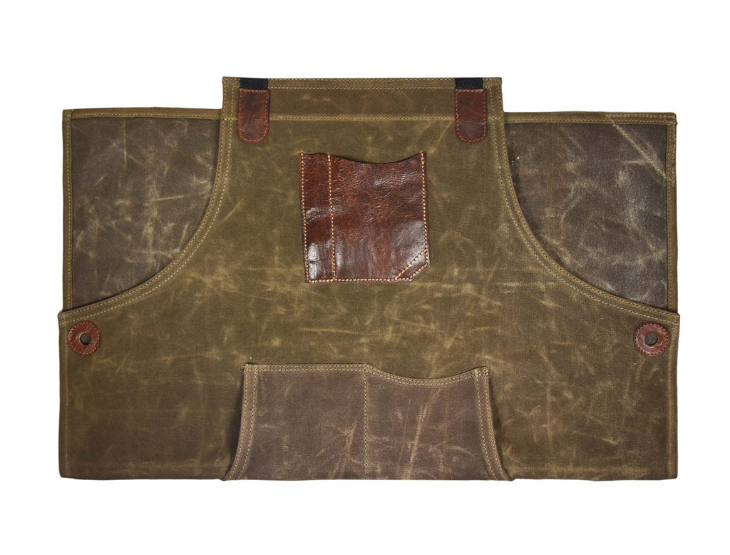 Leather Canvas Apron - Seaweed Green - www.Shopthatapp.com