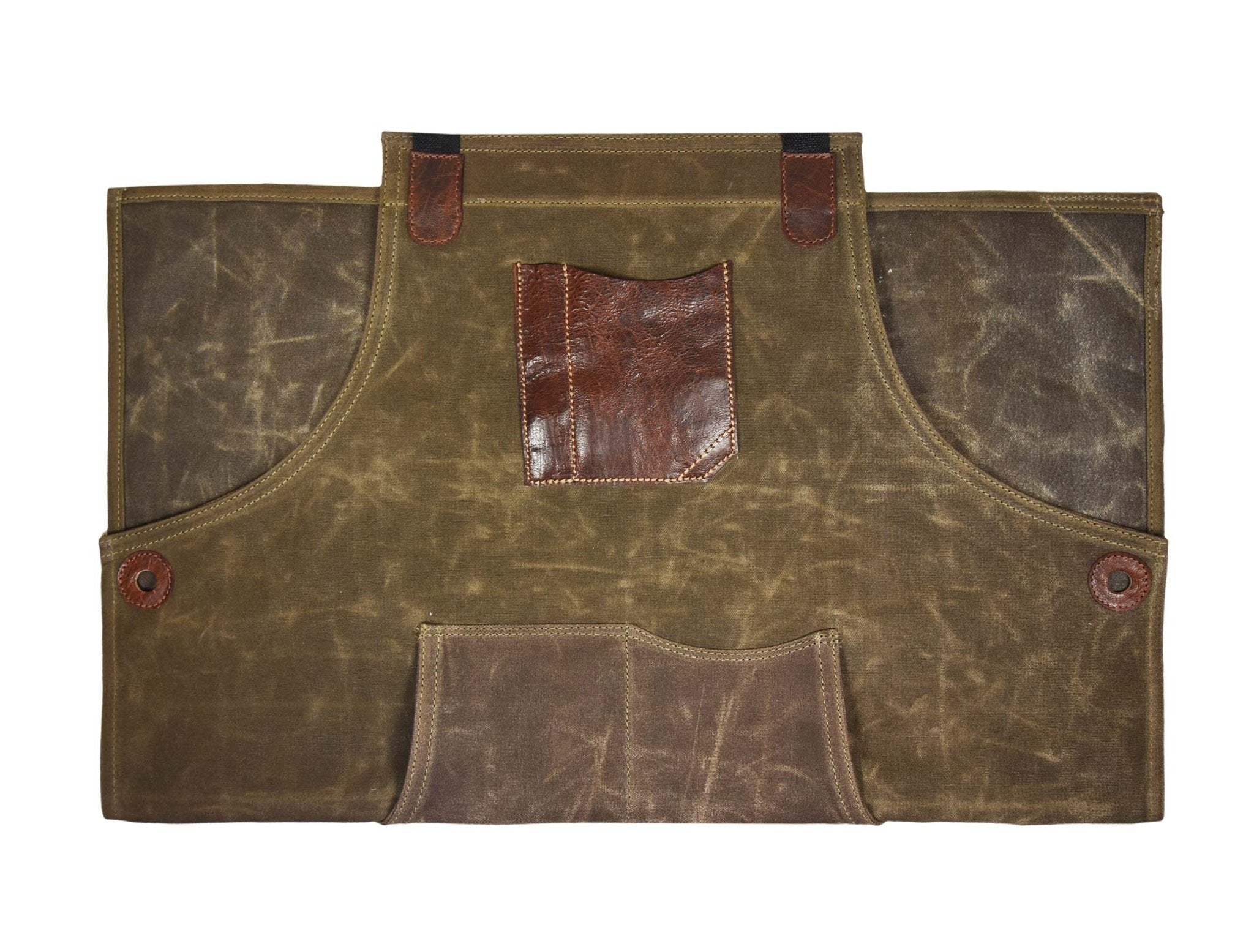 Leather Canvas Apron - Seaweed Green - www.Shopthatapp.com