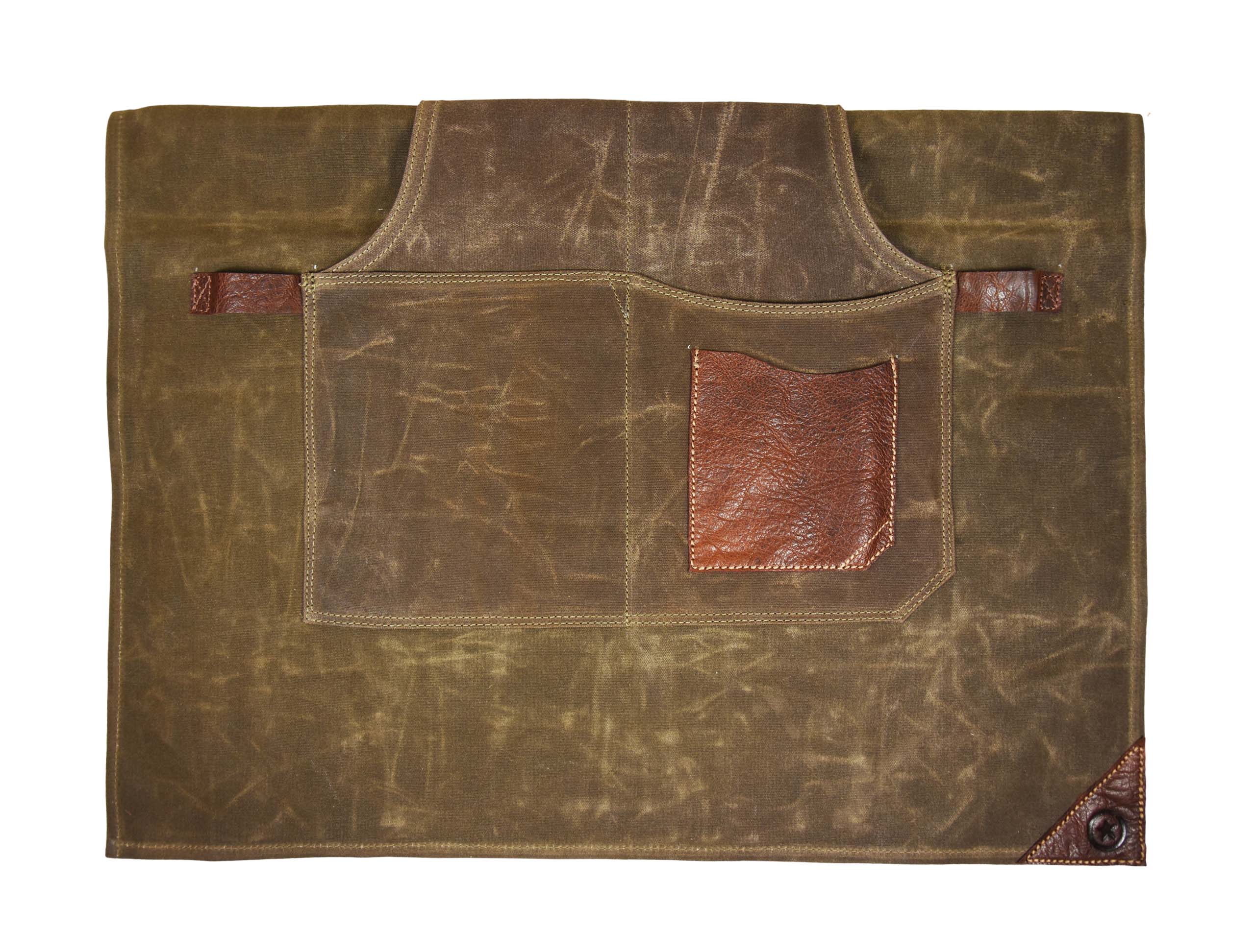 Leather Canvas Apron - Seaweed Green - www.Shopthatapp.com