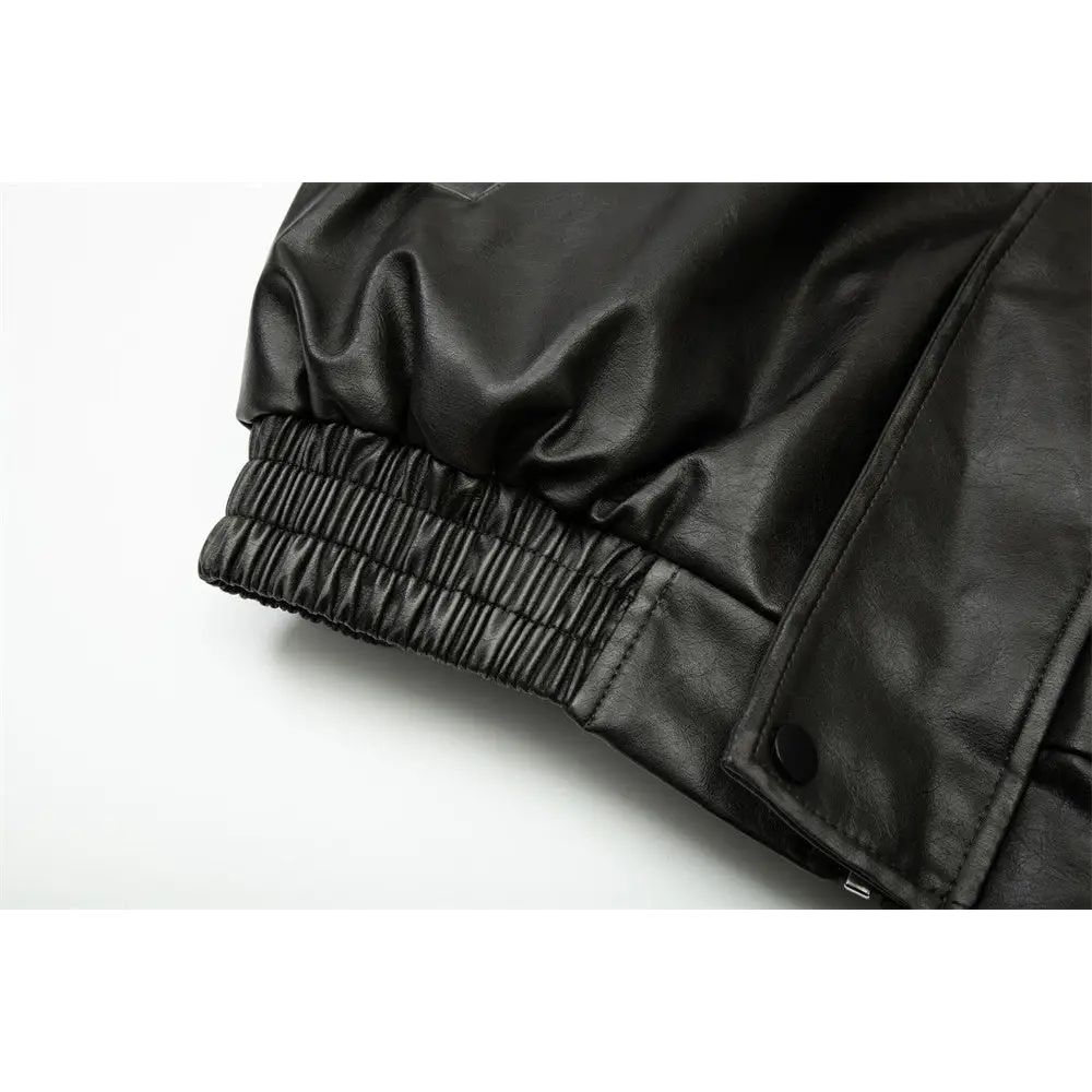 Leather Clothing With Stand Collar Coat For Men - www.Shopthatapp.com