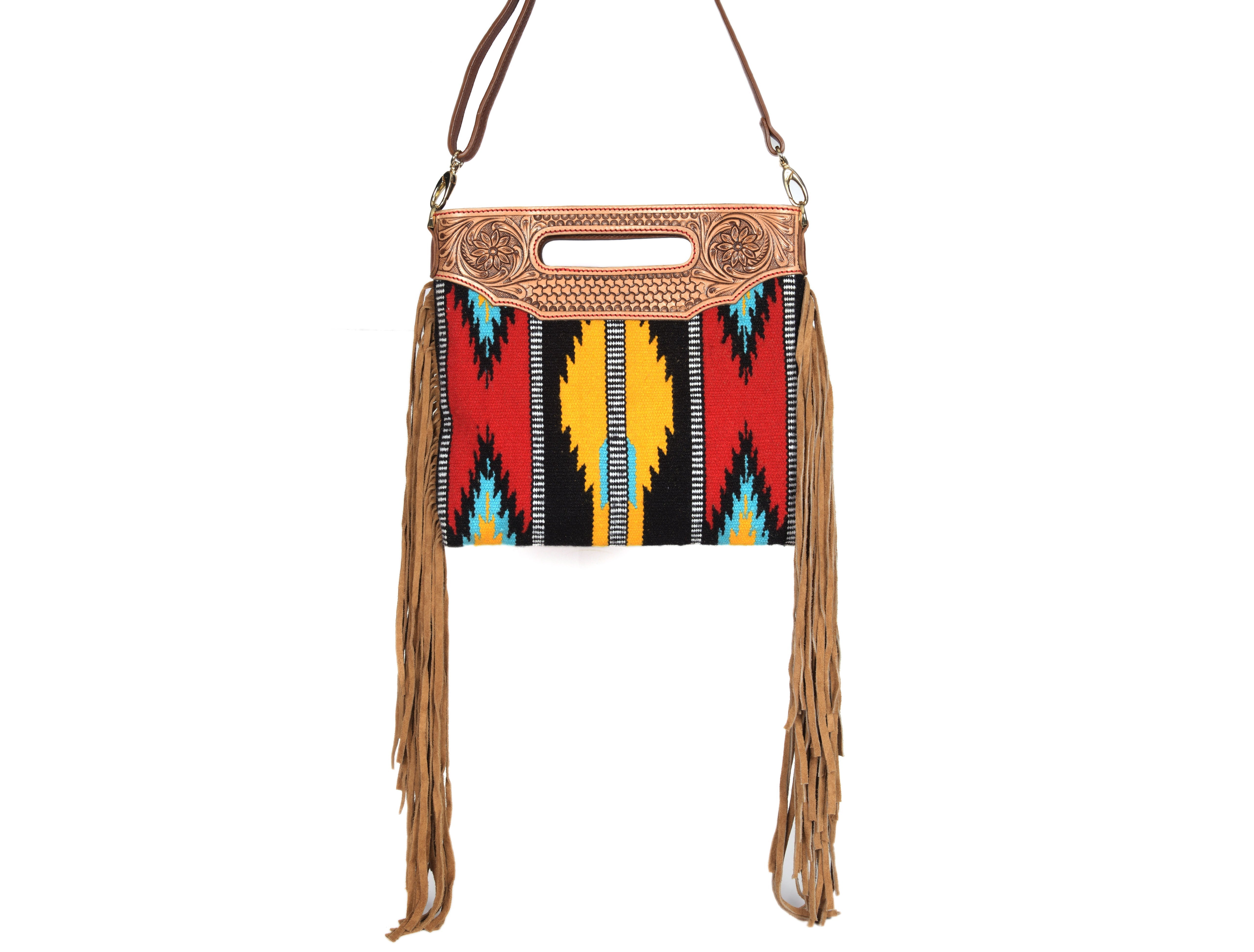 Leather Kilim Crossbody Ba ( LB-652 ) - www.Shopthatapp.com
