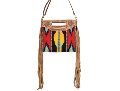 Leather Kilim Crossbody Ba ( LB-652 ) - www.Shopthatapp.com