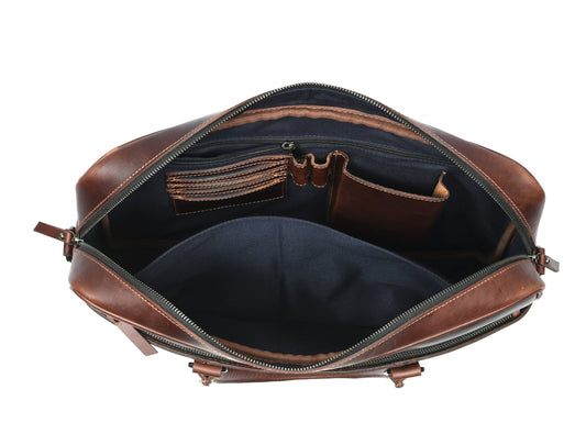 Leather Office Bag - Cinnamon Brown - www.Shopthatapp.com
