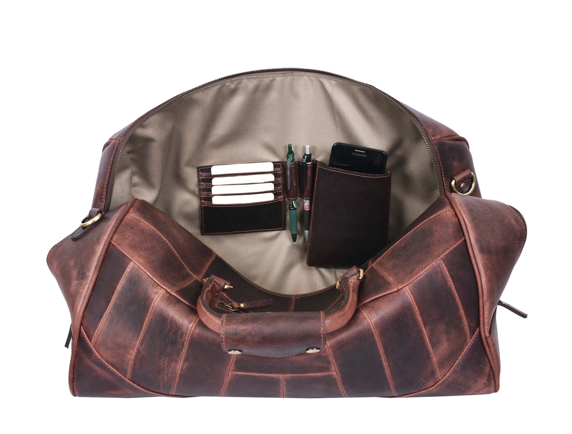 Leather Travel Bag - Walnut Brown - www.Shopthatapp.com