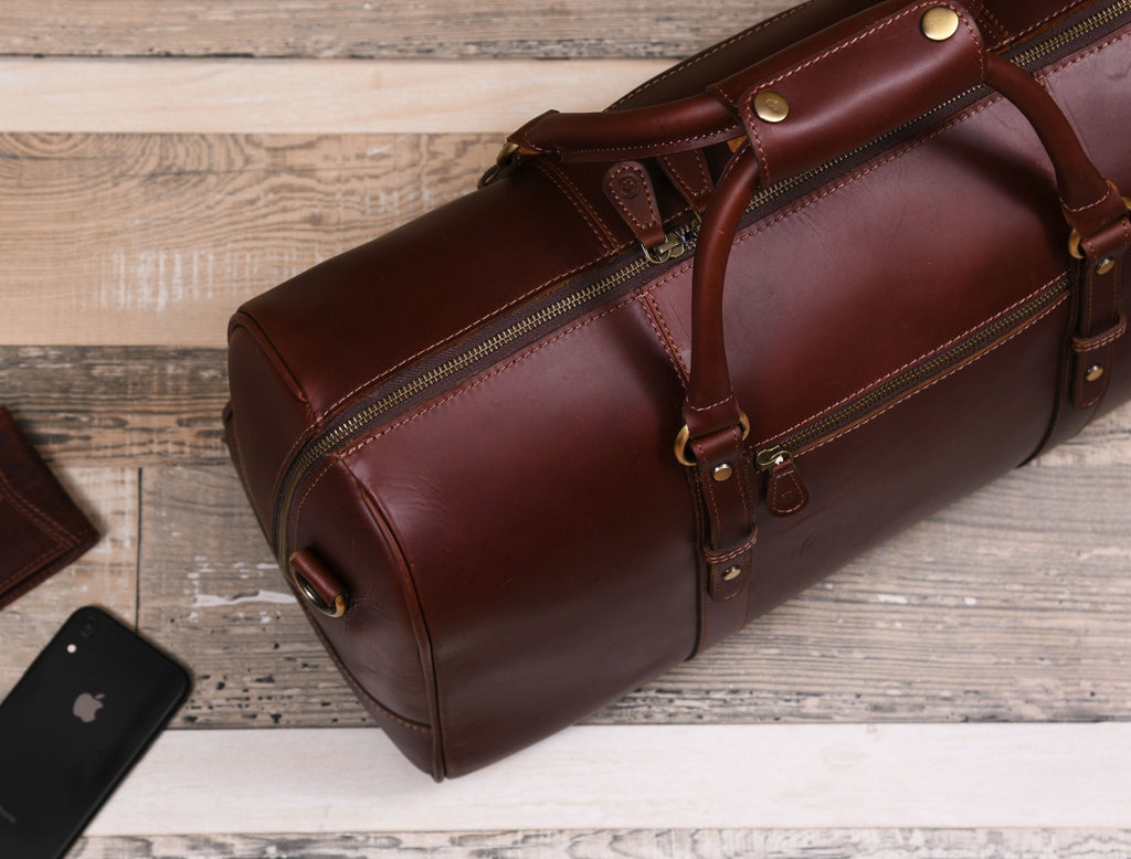 Leather Travel Duffle Bag - www.Shopthatapp.com