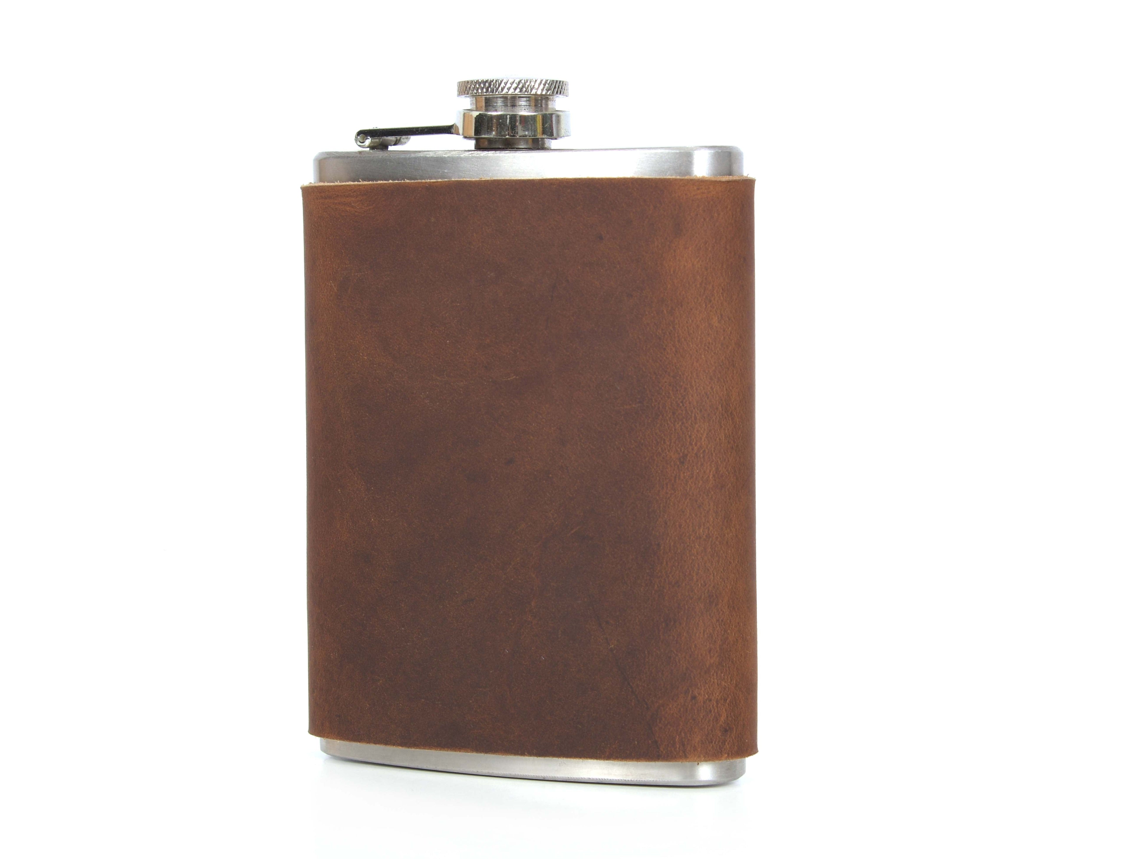 Leather Wine Flask Cover - www.Shopthatapp.com