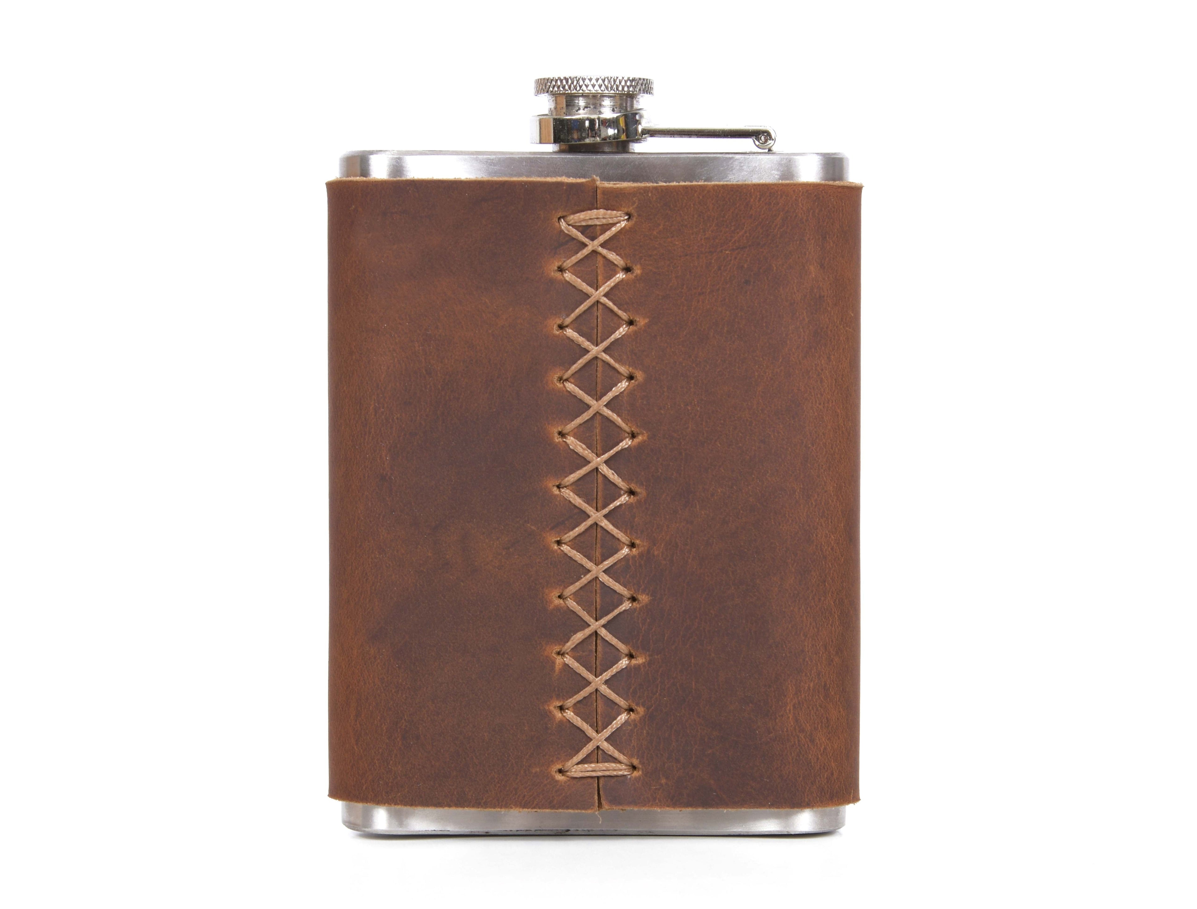 Leather Wine Flask Cover - www.Shopthatapp.com