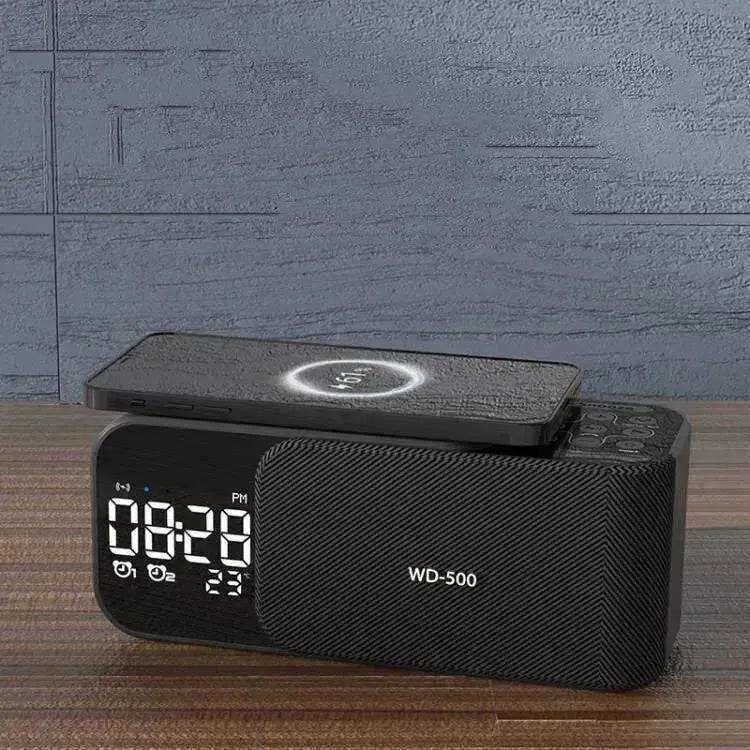 Led Wireless Charging Alarm Clock Fm Radio Bluetooth Speaker With Microphone Temperature Indicator Digital Display Speakers - www.Shopthatapp.com