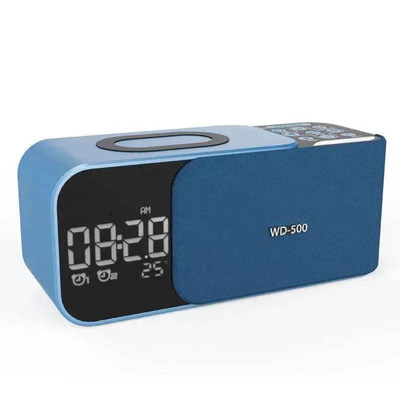 Led Wireless Charging Alarm Clock Fm Radio Bluetooth Speaker With Microphone Temperature Indicator Digital Display Speakers - www.Shopthatapp.com