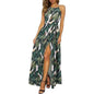 Beach Dress - Leisure Beach Sleeveless Halter Strap Printing Dress - www.Shopthatapp.com