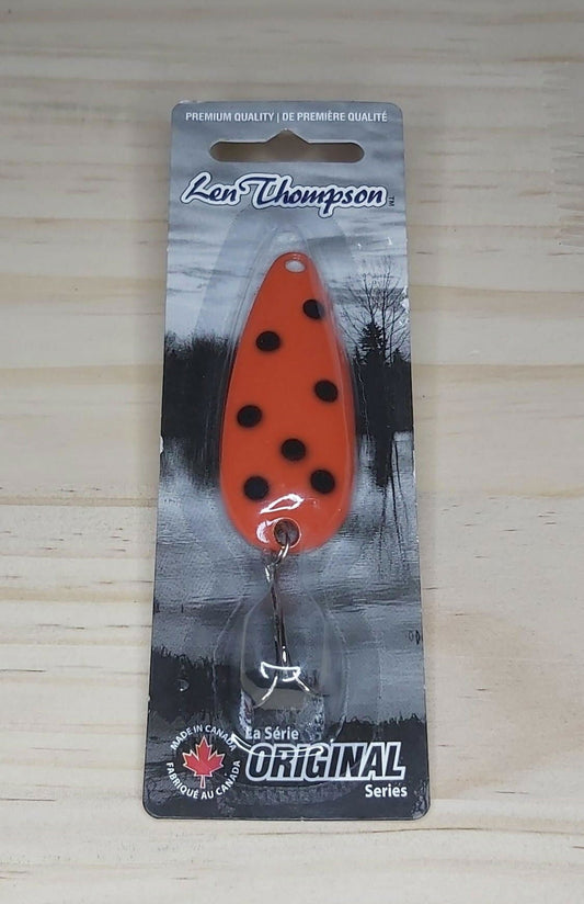 Len Thompson Orange & Black Dot Spoons - www.Shopthatapp.com