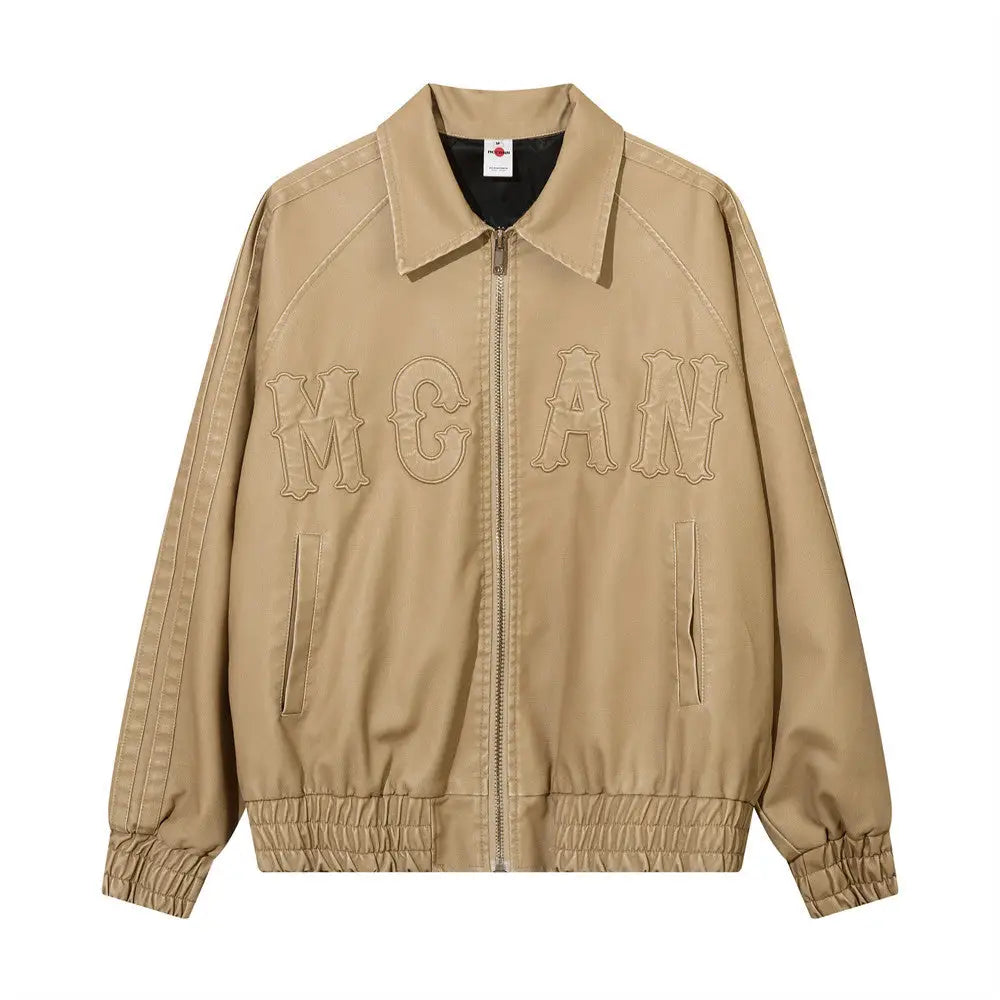 Letter Embroidery Pu Leather Coat Men - www.Shopthatapp.com