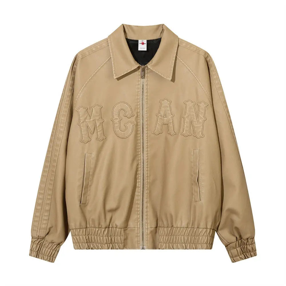 Letter Embroidery Pu Leather Coat Men - www.Shopthatapp.com